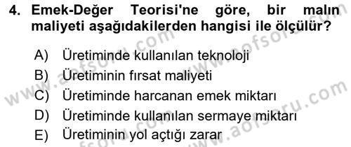 Uluslararası Ticaret Dersi 2018 - 2019 Yılı (Vize) Ara Sınav Soruları 4. Soru