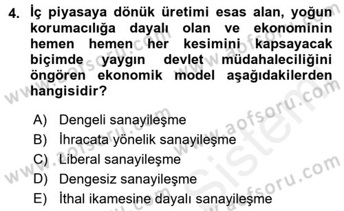 Uluslararası Ticaret Dersi 2018 - 2019 Yılı (Final) Dönem Sonu Sınav Soruları 4. Soru