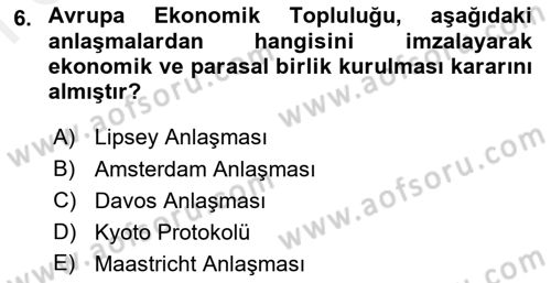 Uluslararası Ticaret Dersi 2018 - 2019 Yılı (Final) Dönem Sonu Sınav Soruları 6. Soru