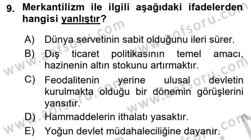 Uluslararası Ticaret Dersi 2018 - 2019 Yılı Yaz Okulu Sınav Soruları 9. Soru