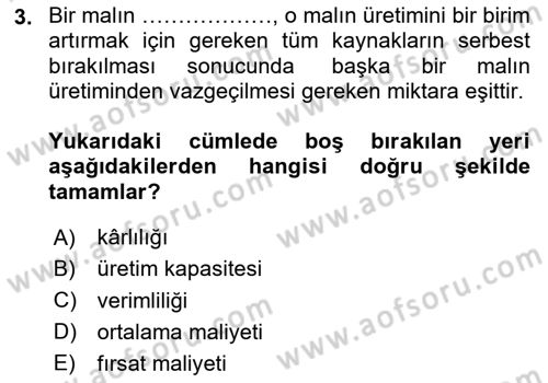 Uluslararası Ticaret Dersi 2020 - 2021 Yılı Yaz Okulu Sınav Soruları 3. Soru