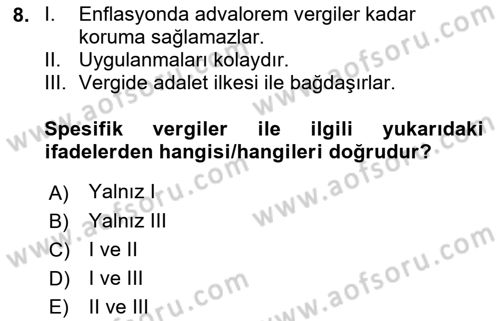 Uluslararası Ticaret Dersi 2021 - 2022 Yılı (Vize) Ara Sınav Soruları 8. Soru