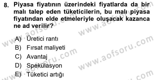 Uluslararası Ticaret Dersi 2024 - 2025 Yılı (Vize) Ara Sınav Soruları 8. Soru