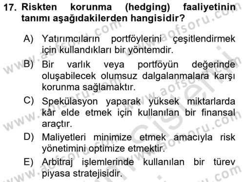 Uluslararası Ticaret Dersi 2024 - 2025 Yılı (Final) Dönem Sonu Sınav Soruları 17. Soru