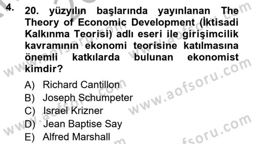 Dış Ticarette Girişimcilik Dersi Ara Sınavı Deneme Sınav Soruları 4. Soru