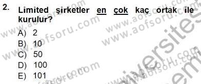 Dış Ticarette Girişimcilik Dersi 2012 - 2013 Yılı (Final) Dönem Sonu Sınav Soruları 2. Soru