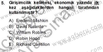 Dış Ticarette Girişimcilik Dersi Ara Sınavı Deneme Sınav Soruları 5. Soru