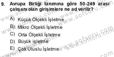 Dış Ticarette Girişimcilik Dersi 2013 - 2014 Yılı (Vize) Ara Sınav Soruları 9. Soru