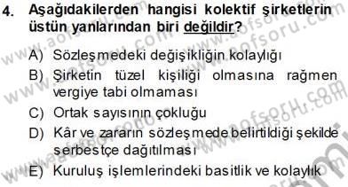 Dış Ticarette Girişimcilik Dersi 2013 - 2014 Yılı Tek Ders Sınav Soruları 4. Soru