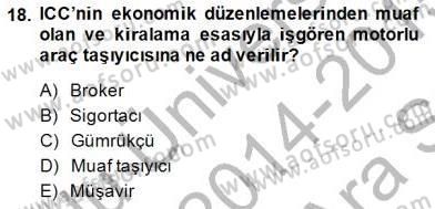 Dış Ticarette Girişimcilik Dersi Ara Sınavı Deneme Sınav Soruları 18. Soru