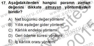 Dış Ticarette Girişimcilik Dersi 2014 - 2015 Yılı (Final) Dönem Sonu Sınav Soruları 17. Soru