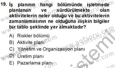 Dış Ticarette Girişimcilik Dersi 2014 - 2015 Yılı (Final) Dönem Sonu Sınav Soruları 19. Soru
