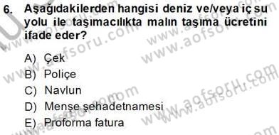 Dış Ticarette Girişimcilik Dersi 2014 - 2015 Yılı (Final) Dönem Sonu Sınav Soruları 6. Soru