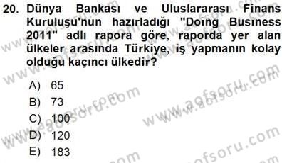 Dış Ticarette Girişimcilik Dersi Ara Sınavı Deneme Sınav Soruları 20. Soru