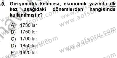 Dış Ticarette Girişimcilik Dersi Ara Sınavı Deneme Sınav Soruları 9. Soru