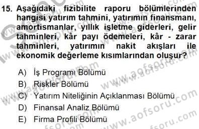 Dış Ticarette Girişimcilik Dersi 2015 - 2016 Yılı (Final) Dönem Sonu Sınav Soruları 15. Soru