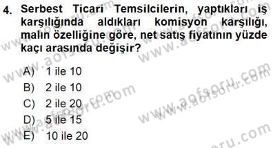 Dış Ticarette Girişimcilik Dersi 2015 - 2016 Yılı (Final) Dönem Sonu Sınav Soruları 4. Soru