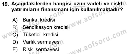 Dış Ticarette Girişimcilik Dersi 2019 - 2020 Yılı (Vize) Ara Sınav Soruları 19. Soru