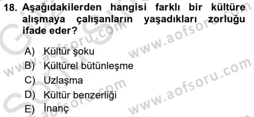 Dış Ticarette Girişimcilik Dersi 2019 - 2020 Yılı (Final) Dönem Sonu Sınav Soruları 18. Soru
