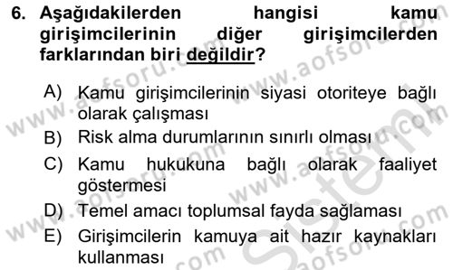 Dış Ticarette Girişimcilik Dersi 2020 - 2021 Yılı Yaz Okulu Sınav Soruları 6. Soru