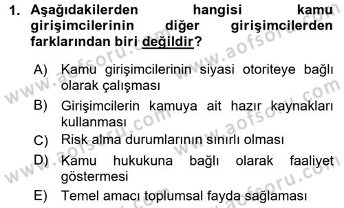 Dış Ticarette Girişimcilik Dersi Ara Sınavı Deneme Sınav Soruları 1. Soru