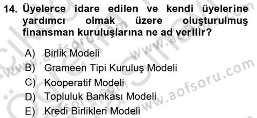 Dış Ticarette Girişimcilik Dersi Ara Sınavı Deneme Sınav Soruları 14. Soru