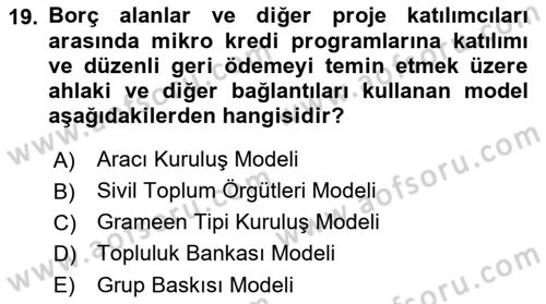 Dış Ticarette Girişimcilik Dersi Ara Sınavı Deneme Sınav Soruları 19. Soru