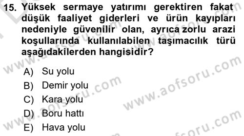 Dış Ticarette Girişimcilik Dersi 2021 - 2022 Yılı (Final) Dönem Sonu Sınav Soruları 15. Soru