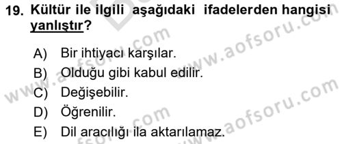 Dış Ticarette Girişimcilik Dersi 2021 - 2022 Yılı (Final) Dönem Sonu Sınav Soruları 19. Soru
