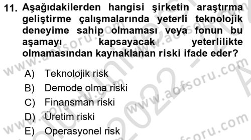 Dış Ticarette Girişimcilik Dersi 2022 - 2023 Yılı (Vize) Ara Sınav Soruları 11. Soru