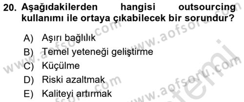 Dış Ticarette Girişimcilik Dersi 2022 - 2023 Yılı (Vize) Ara Sınav Soruları 20. Soru