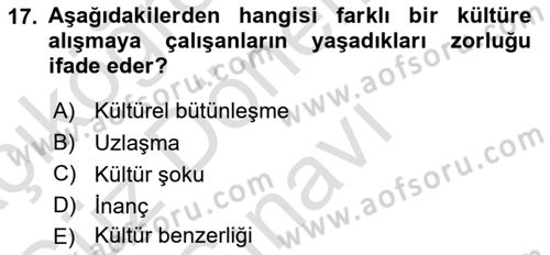 Dış Ticarette Girişimcilik Dersi 2022 - 2023 Yılı (Final) Dönem Sonu Sınav Soruları 17. Soru