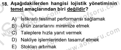 Dış Ticarette Girişimcilik Dersi 2022 - 2023 Yılı (Final) Dönem Sonu Sınav Soruları 18. Soru