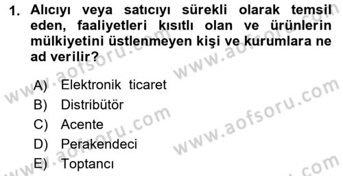 Dış Ticarette Girişimcilik Dersi 2022 - 2023 Yılı Yaz Okulu Sınav Soruları 1. Soru