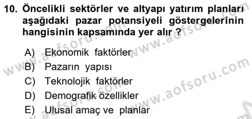 Dış Ticarette Girişimcilik Dersi 2022 - 2023 Yılı Yaz Okulu Sınav Soruları 10. Soru