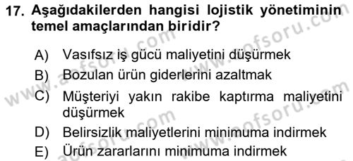 Dış Ticarette Girişimcilik Dersi 2022 - 2023 Yılı Yaz Okulu Sınav Soruları 17. Soru