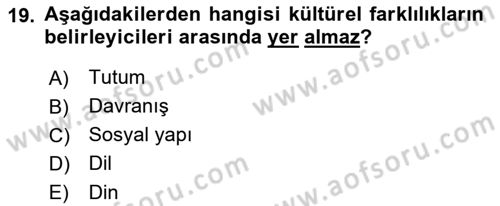 Dış Ticarette Girişimcilik Dersi 2022 - 2023 Yılı Yaz Okulu Sınav Soruları 19. Soru