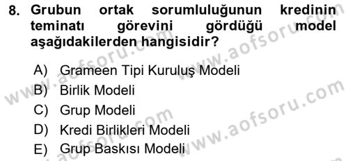 Dış Ticarette Girişimcilik Dersi 2022 - 2023 Yılı Yaz Okulu Sınav Soruları 8. Soru