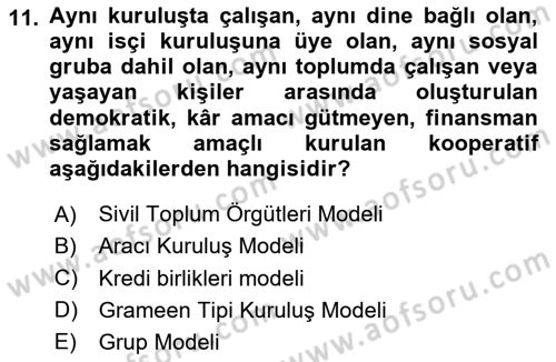 Dış Ticarette Girişimcilik Dersi Ara Sınavı Deneme Sınav Soruları 11. Soru