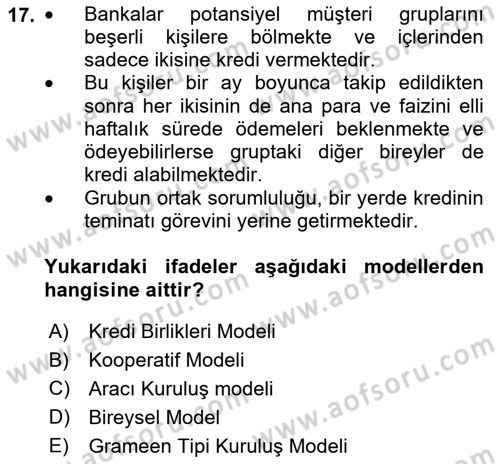 Dış Ticarette Girişimcilik Dersi Ara Sınavı Deneme Sınav Soruları 17. Soru
