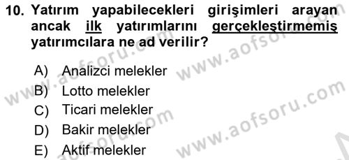 Dış Ticarette Girişimcilik Dersi 2023 - 2024 Yılı (Final) Dönem Sonu Sınav Soruları 10. Soru