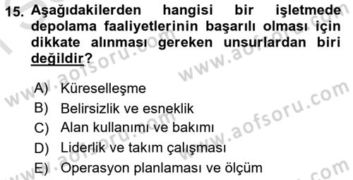 Dış Ticarette Girişimcilik Dersi 2023 - 2024 Yılı (Final) Dönem Sonu Sınav Soruları 15. Soru