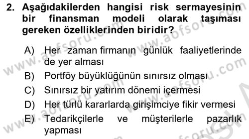 Dış Ticarette Girişimcilik Dersi 2023 - 2024 Yılı (Final) Dönem Sonu Sınav Soruları 2. Soru