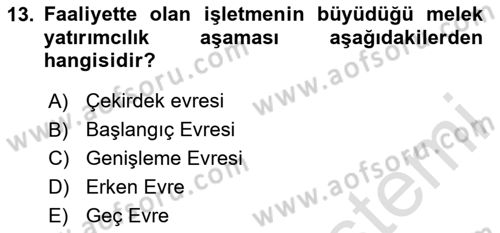 Dış Ticarette Girişimcilik Dersi 2023 - 2024 Yılı Yaz Okulu Sınav Soruları 13. Soru