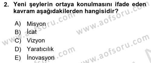 Dış Ticarette Girişimcilik Dersi 2023 - 2024 Yılı Yaz Okulu Sınav Soruları 2. Soru