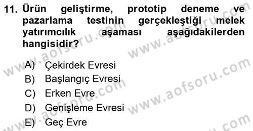 Dış Ticarette Girişimcilik Dersi 2024 - 2025 Yılı (Final) Dönem Sonu Sınav Soruları 11. Soru