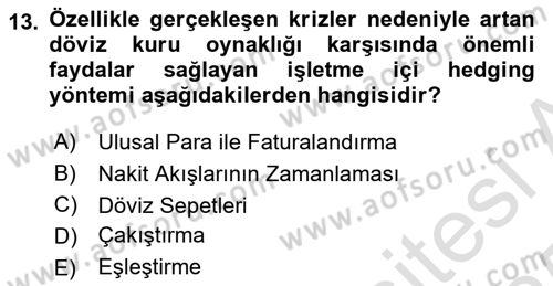 Dış Ticarette Girişimcilik Dersi 2024 - 2025 Yılı Yaz Okulu Sınav Soruları 13. Soru