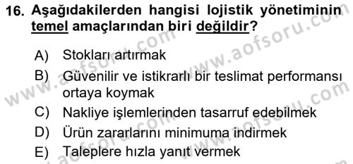 Dış Ticarette Girişimcilik Dersi 2024 - 2025 Yılı Yaz Okulu Sınav Soruları 16. Soru
