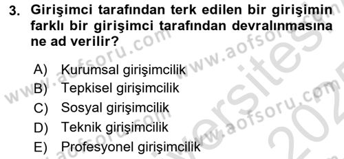 Dış Ticarette Girişimcilik Dersi 2024 - 2025 Yılı Yaz Okulu Sınav Soruları 3. Soru