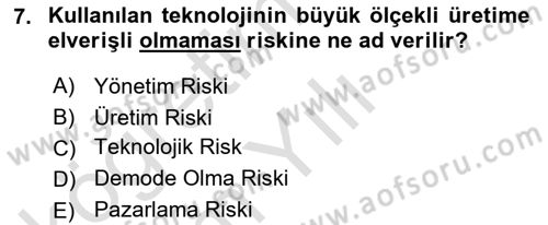Dış Ticarette Girişimcilik Dersi 2024 - 2025 Yılı Yaz Okulu Sınav Soruları 7. Soru